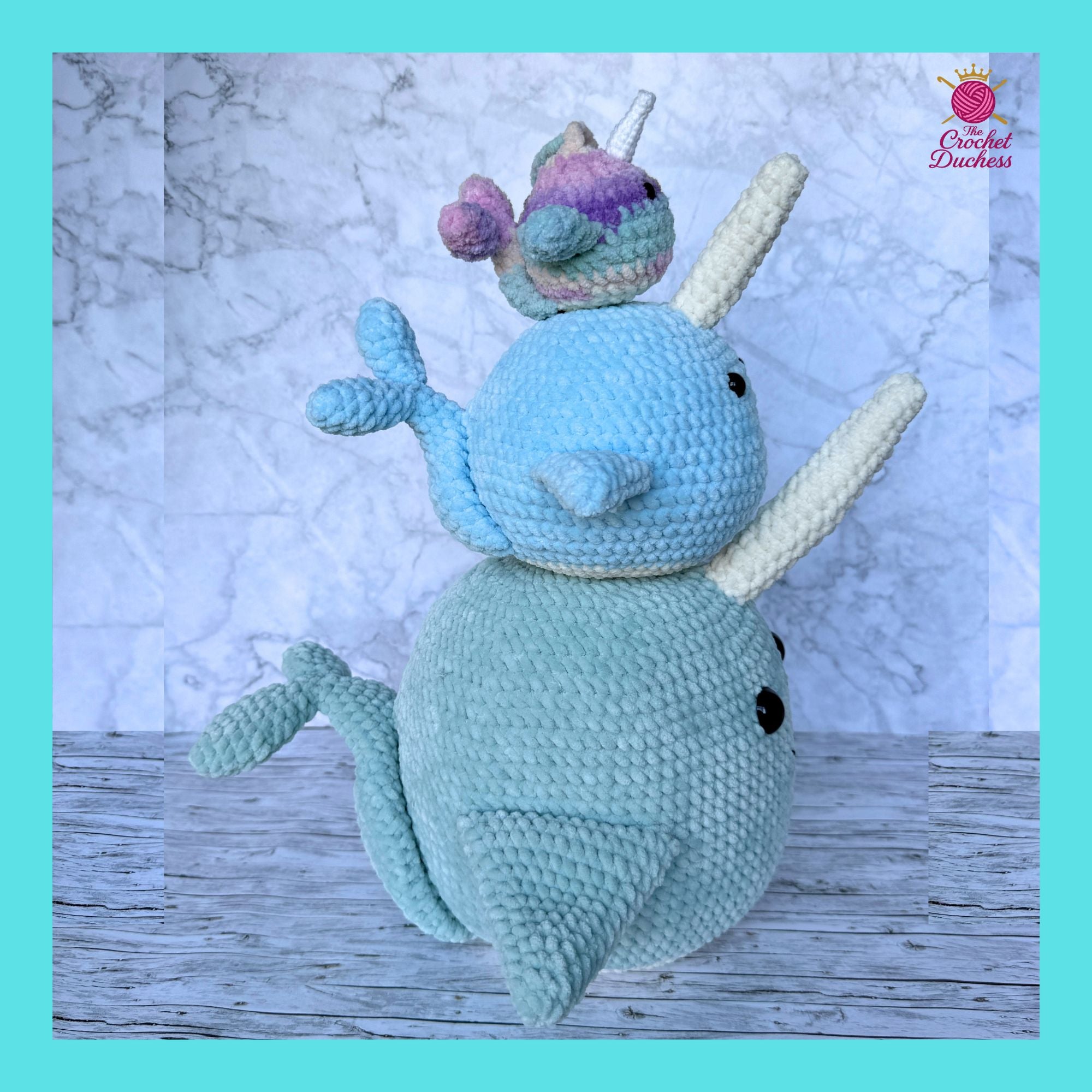3-in-1 Narwhal Crochet Pattern | Beginner Amigurumi Plush Toy, Keychain, Bag Charm (PDF)