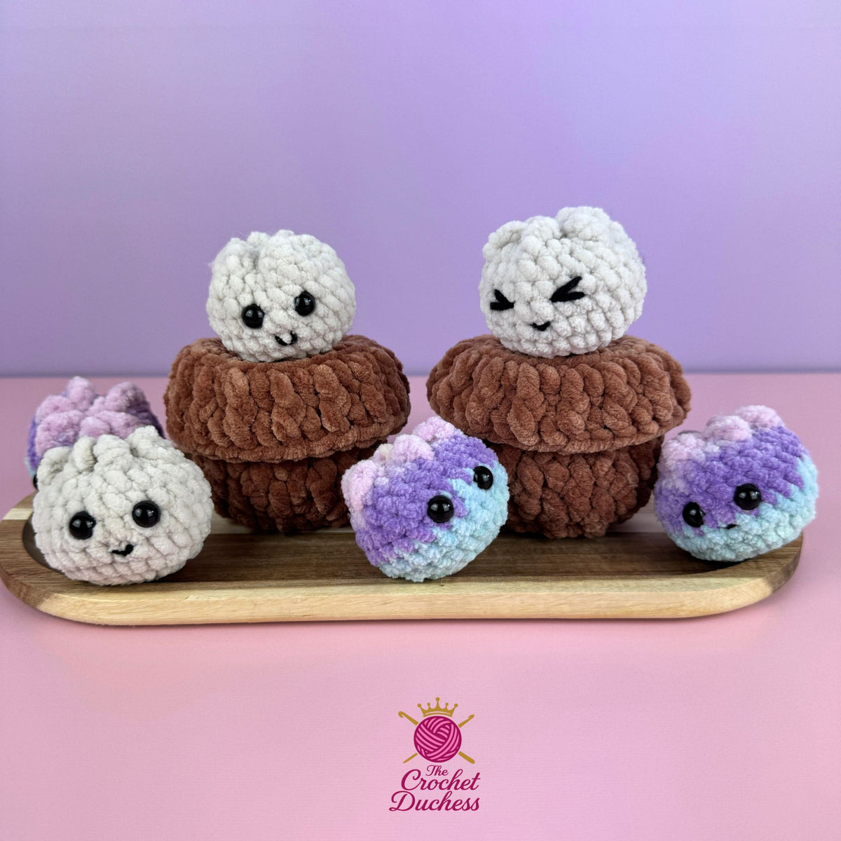 Crochet Dumpling & Bamboo Steamer Pattern – No sew Amigurumi  (PDF)
