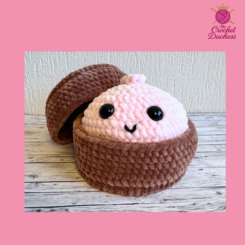 Dumpling and Steamer Crochet Pattern, No Sew Dumpling Plushie Pattern, Easy Beginner Amigurumi, Anti Stress Toy Kawaii Plushy Tutorial (PDF)