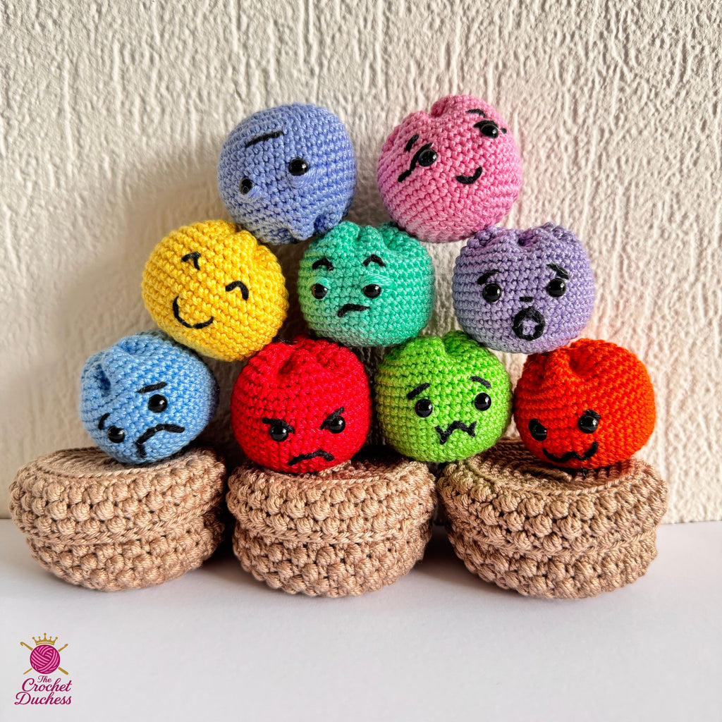 Emotional Dumplings Crochet Pattern | Amigurumi Dumpling & Steamer | 9 Emotions | Emotional Support Desk Buddy PDF | Kids Activity