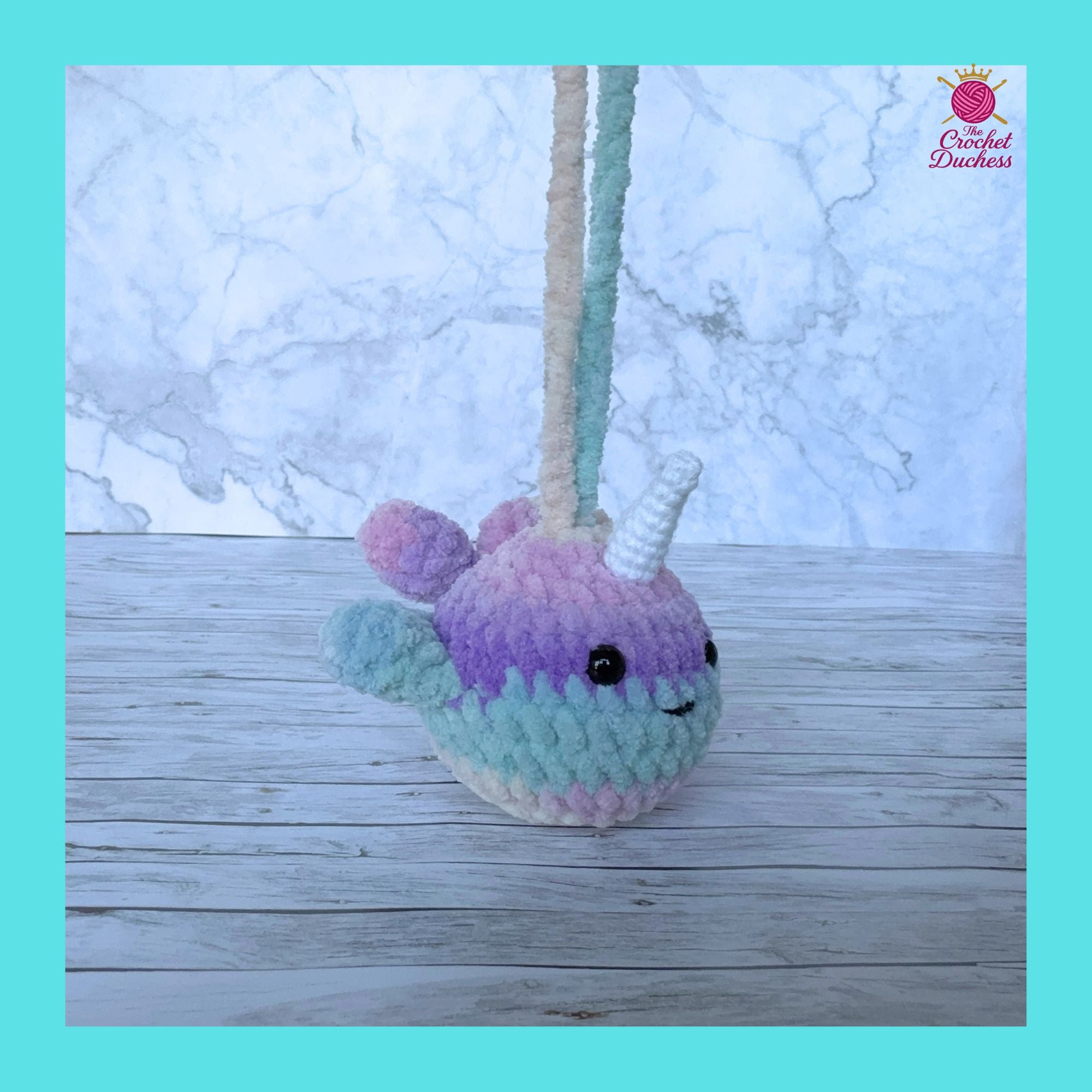 3-in-1 Narwhal Crochet Pattern | Beginner Amigurumi Plush Toy, Keychain, Bag Charm (PDF)