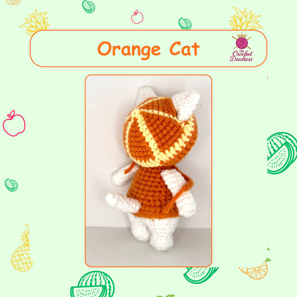 Fruit Friends Crochet Pattern, Amigurumi Cat, Bunny, Keychain PDF