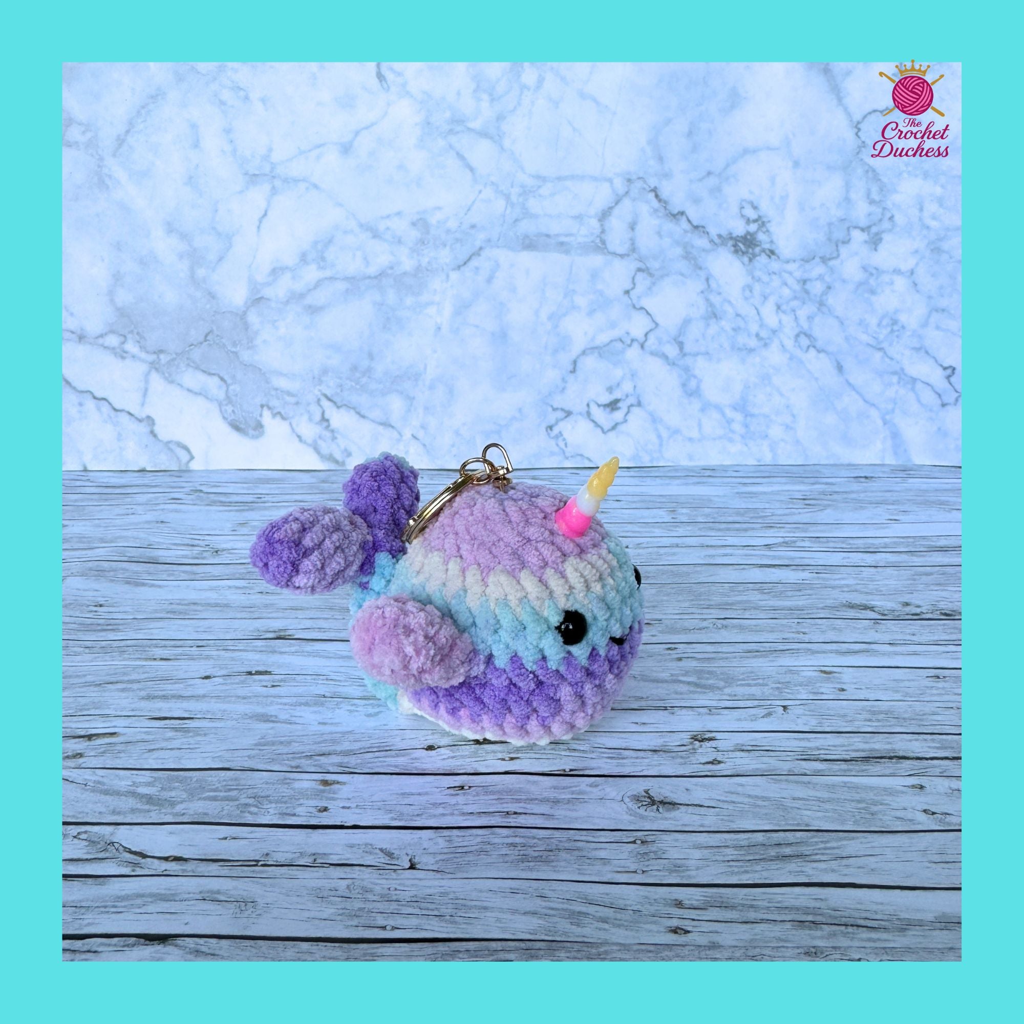 3-in-1 Narwhal Crochet Pattern | Beginner Amigurumi Plush Toy, Keychain, Bag Charm (PDF)