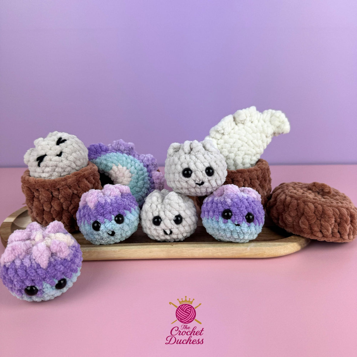 Crochet Dumpling & Bamboo Steamer Pattern – No sew Amigurumi  (PDF)