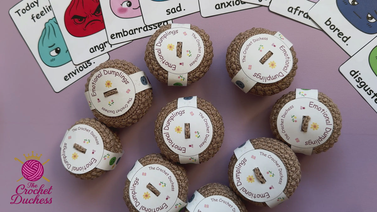 Emotional Dumplings Crochet Pattern | Amigurumi Dumpling & Steamer | 9 Emotions | Emotional Support Desk Buddy PDF | Kids Activity